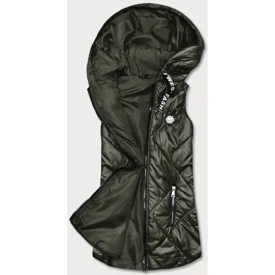 Dámská vesta s kapucí MODA0129 khaki