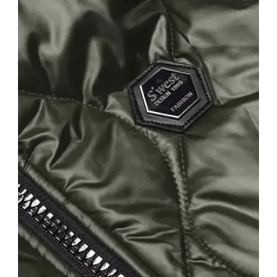 Dámská vesta s kapucí MODA0129 khaki