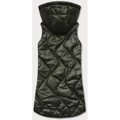 Dámská vesta s kapucí MODA0129 khaki