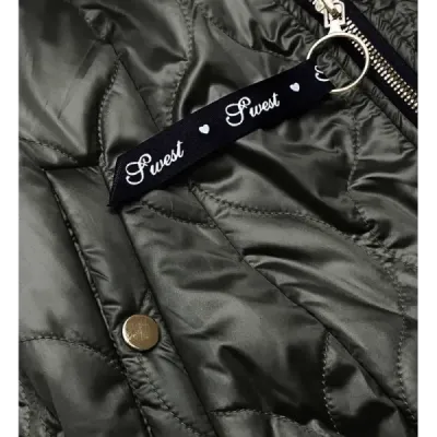 Krátká dámská jarní bunda MODA8122 khaki
