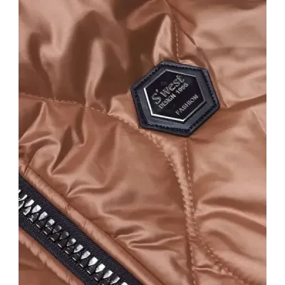 Dámská vesta s kapucí MODA0130BIG karamelová