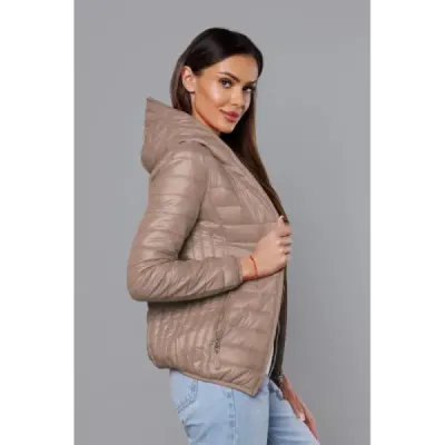 Dámská prošívaná jarní bunda MODA0123 béžová Dámská prošívaná jarní bunda MODA0123 béžová