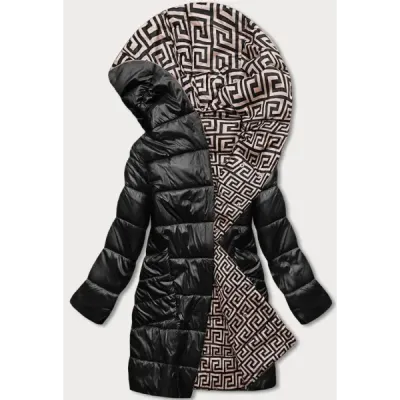 Dámská přechodná bunda MODA8040BIG černo-béžová
