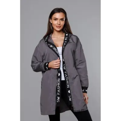 Dámská přechodná bunda MODA8145 tmavě šedá
