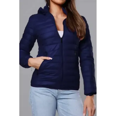 Dámská prošívaná jarní bunda MODA0124 tmavě modrá