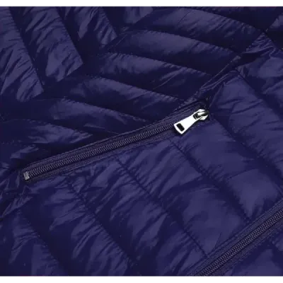 Dámská prošívaná jarní bunda MODA0124 tmavě modrá