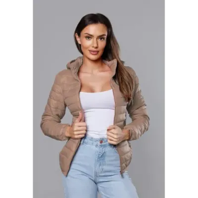 Dámská prošívaná jarní bunda MODA0124 béžová
