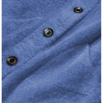 Krátký dámský kabát alpaka MODA537 modrý