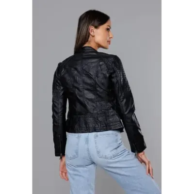 Dámská koženková bunda MODA22 černá