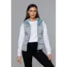 Dámská vesta s kapucí MODA1604 šedo-modrá