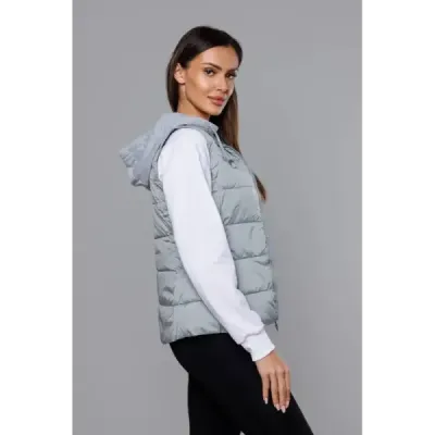 Dámská vesta s kapucí MODA1604 šedo-modrá