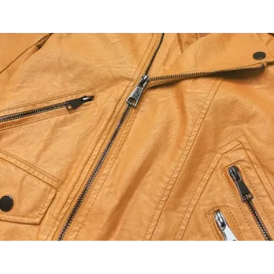Dámská koženková bunda MODA0025 hořčicová