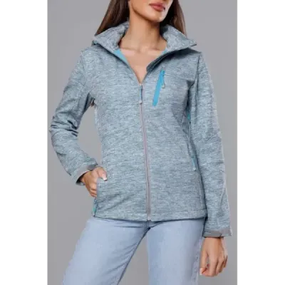 Dámská sportovní softshell bunda MODA1605 šedo-modrá