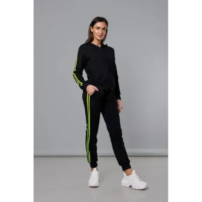 Dámská tepláková souprava MODA0057 černo-limetková