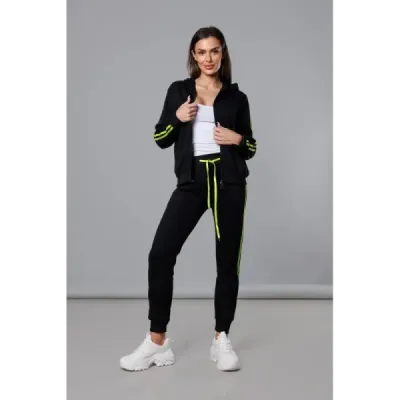 Dámská tepláková souprava MODA0057 černo-limetková