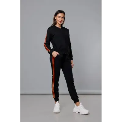 Dámská tepláková souprava MODA0057 černo-pomerančová