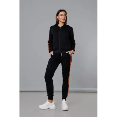 Dámská tepláková souprava MODA0057 černo-pomerančová