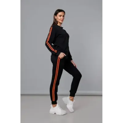 Dámská tepláková souprava MODA0057 černo-pomerančová