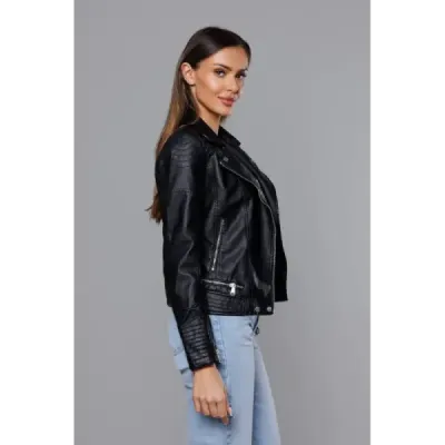 Dámská koženková bunda MODA8030 černá