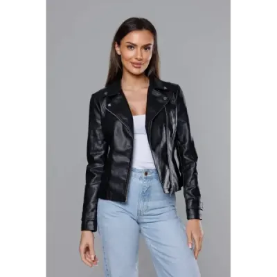 Dámská koženková bunda MODA8035 černá