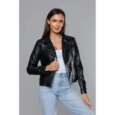 Dámská koženková bunda MODA8035 černá