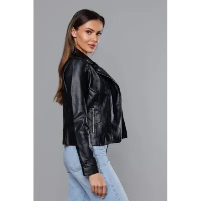 Dámská koženková bunda MODA8035 černá