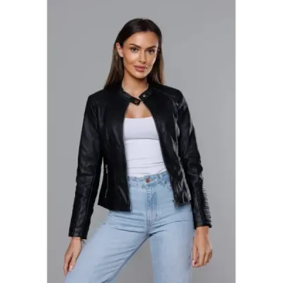 Dámská koženková bunda MODA8029 černá