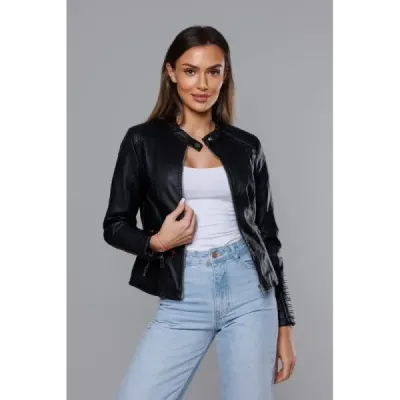 Dámská koženková bunda MODA8029 černá