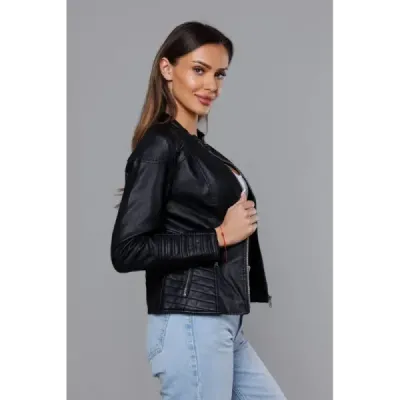 Dámská koženková bunda MODA8029 černá