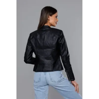 Dámská koženková bunda MODA8029 černá