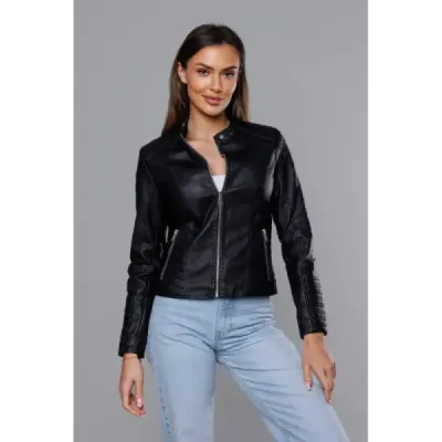 Dámská koženková bunda MODA8029 černá