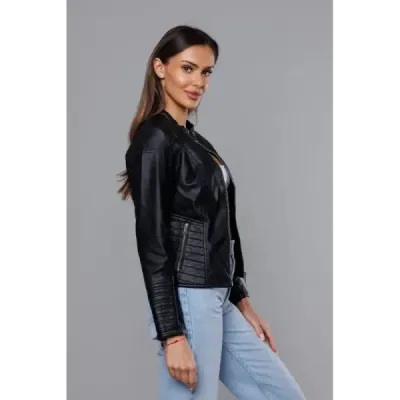 Dámská koženková bunda MODA8029 černá