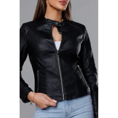 Dámská koženková bunda MODA8029 černá