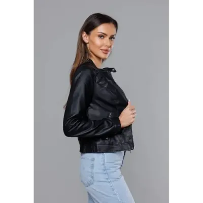 Dámská koženková bunda MODA8032 černá
