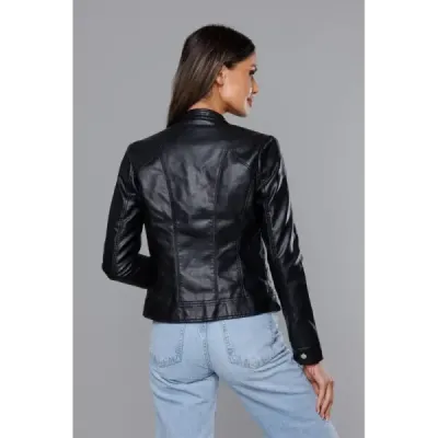 Dámská koženková bunda MODA8051 černá Dámská koženková bunda MODA8051 černá