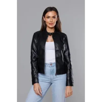 Dámská koženková bunda MODA8050 černá