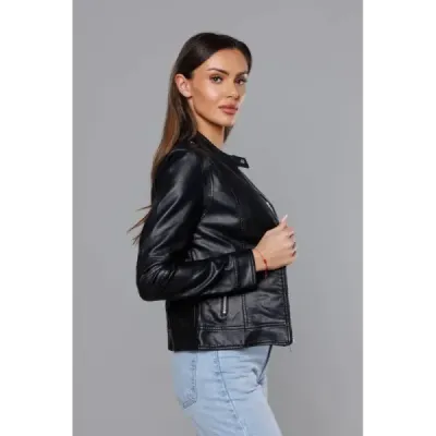 Dámská koženková bunda MODA8050 černá