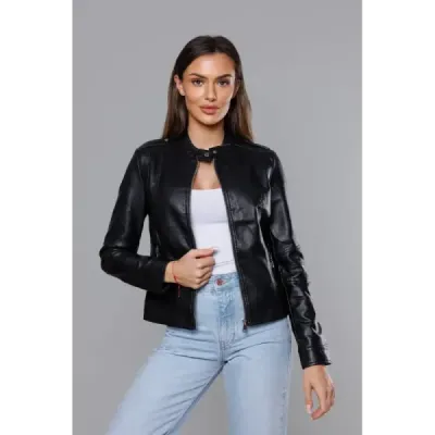 Dámská koženková bunda MODA8050 černá
