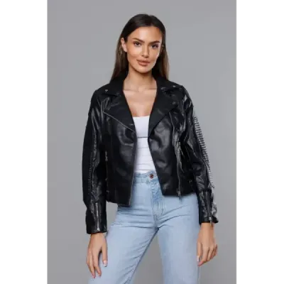 Dámská koženková bunda MODA8037 černá