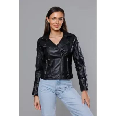 Dámská koženková bunda MODA8037 černá