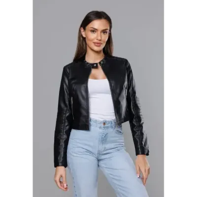Dámská koženková bunda MODA8038 černá