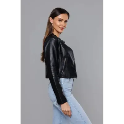 Dámská koženková bunda MODA8038 černá