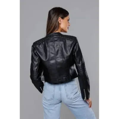Dámská koženková bunda MODA8038 černá