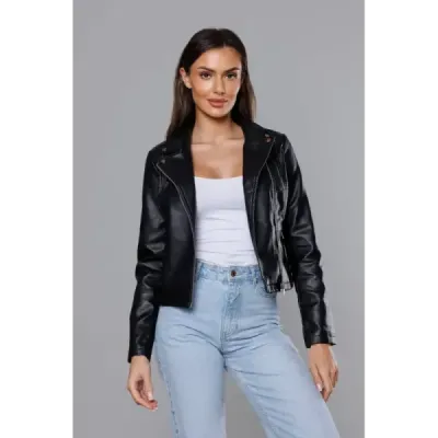 Dámská koženková bunda MODA8036 černá