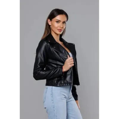 Dámská koženková bunda MODA8036 černá