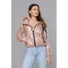 Krátká dámská jarní bunda MODA8138 perlovorůžová