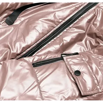 Krátká dámská jarní bunda MODA8138 perlovorůžová