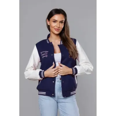 Dámská baseballová bunda MODA9067 tmavě modrá