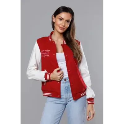 Dámská baseballová bunda MODA9067 tmavě červená
