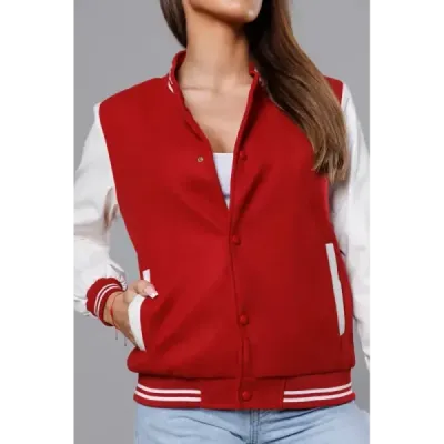 Dámská baseballová bunda MODA9069 tmavě červená